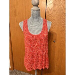 SO Red Floral Racerback Tank Top Women’s Size M
